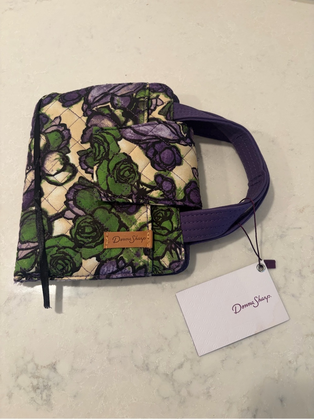 Donna Sharp Purple & Green Floral Quilted Boom Cover NWT!